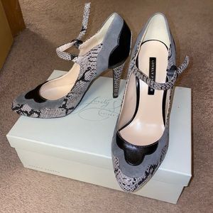 Lovely People Women’s Snakeskin Pumps Grey Size 8 New